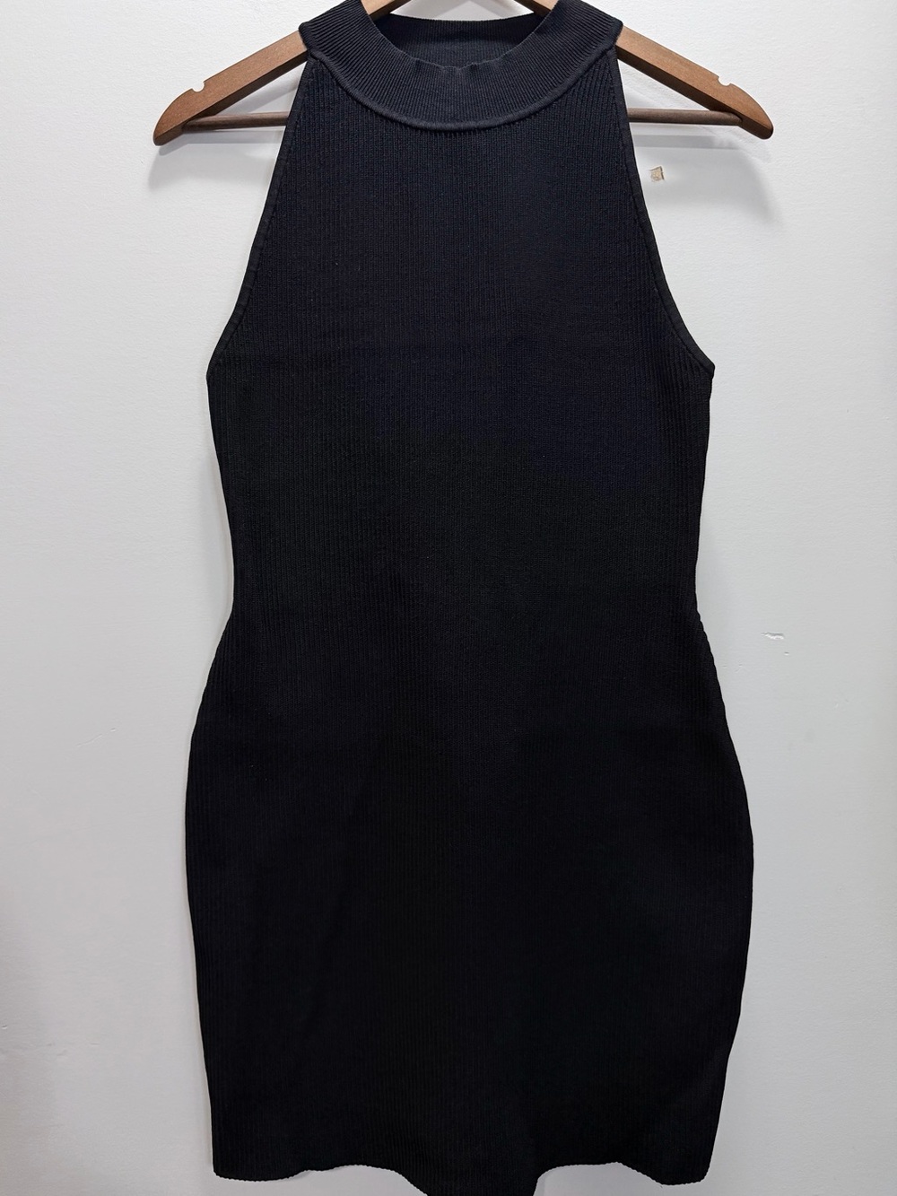 Babaton Black Sleeveless Mock-Neck Mini Dress Size Large